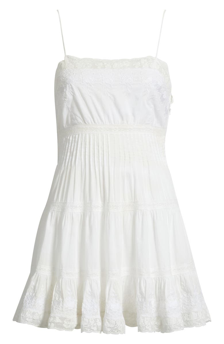 LoveShackFancy Zuri Lace Tiered Minidress, Alternate, color, 