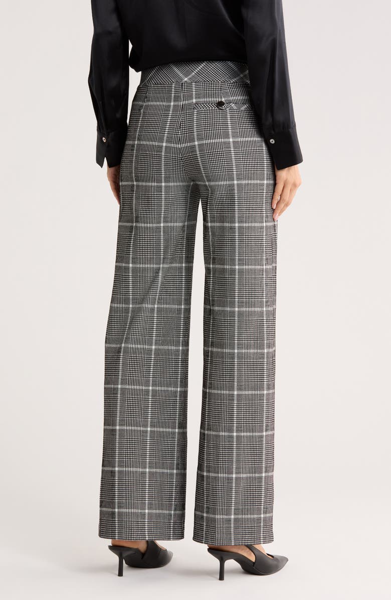 ELIE ELIE TAHARI Wide Leg Trousers, Alternate, color, Black/ White Plaid