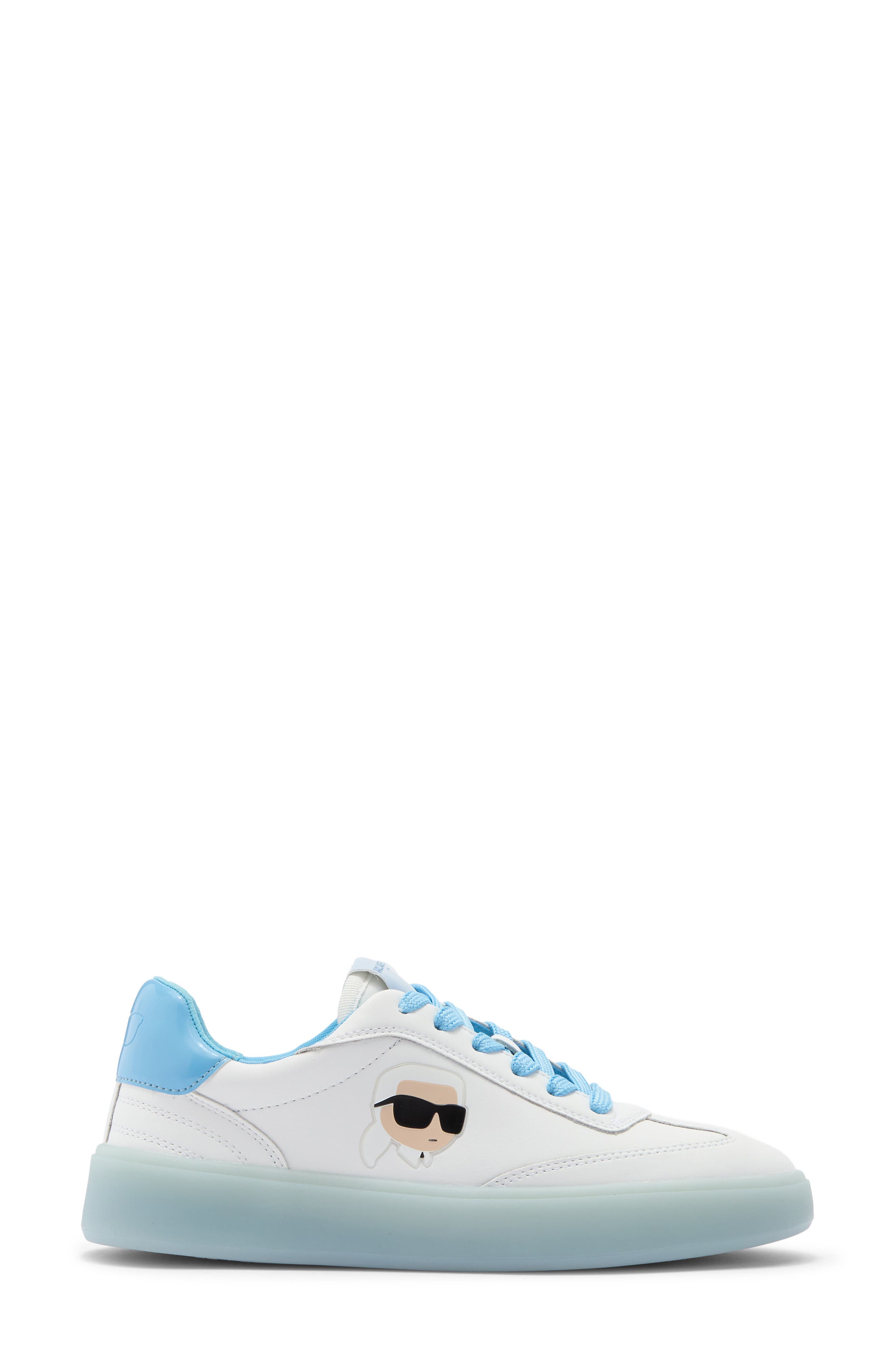 KARL LAGERFELD PARIS Sumava Sneaker, Alternate, color, Bright White/ Baltic Blue