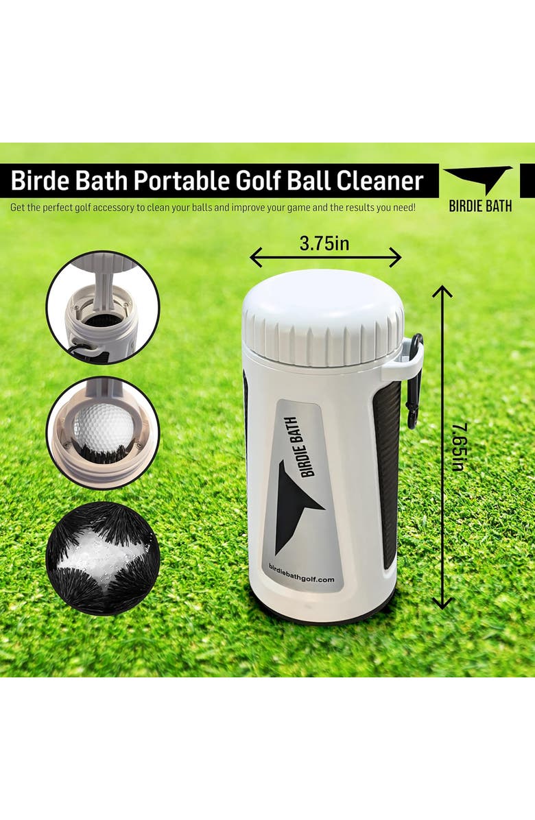Birdie Bath Portable Golf Ball Cleaner, Alternate, color, White