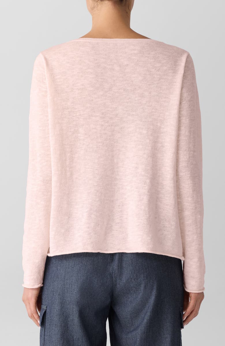 Eileen Fisher Boat Neck Organic Linen & Cotton Sweater, Alternate, color, Crystal Pink
