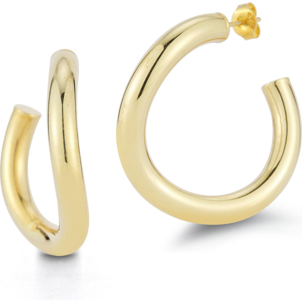 Glaze Jewelry Large Wave Hoop Earrings In Gold