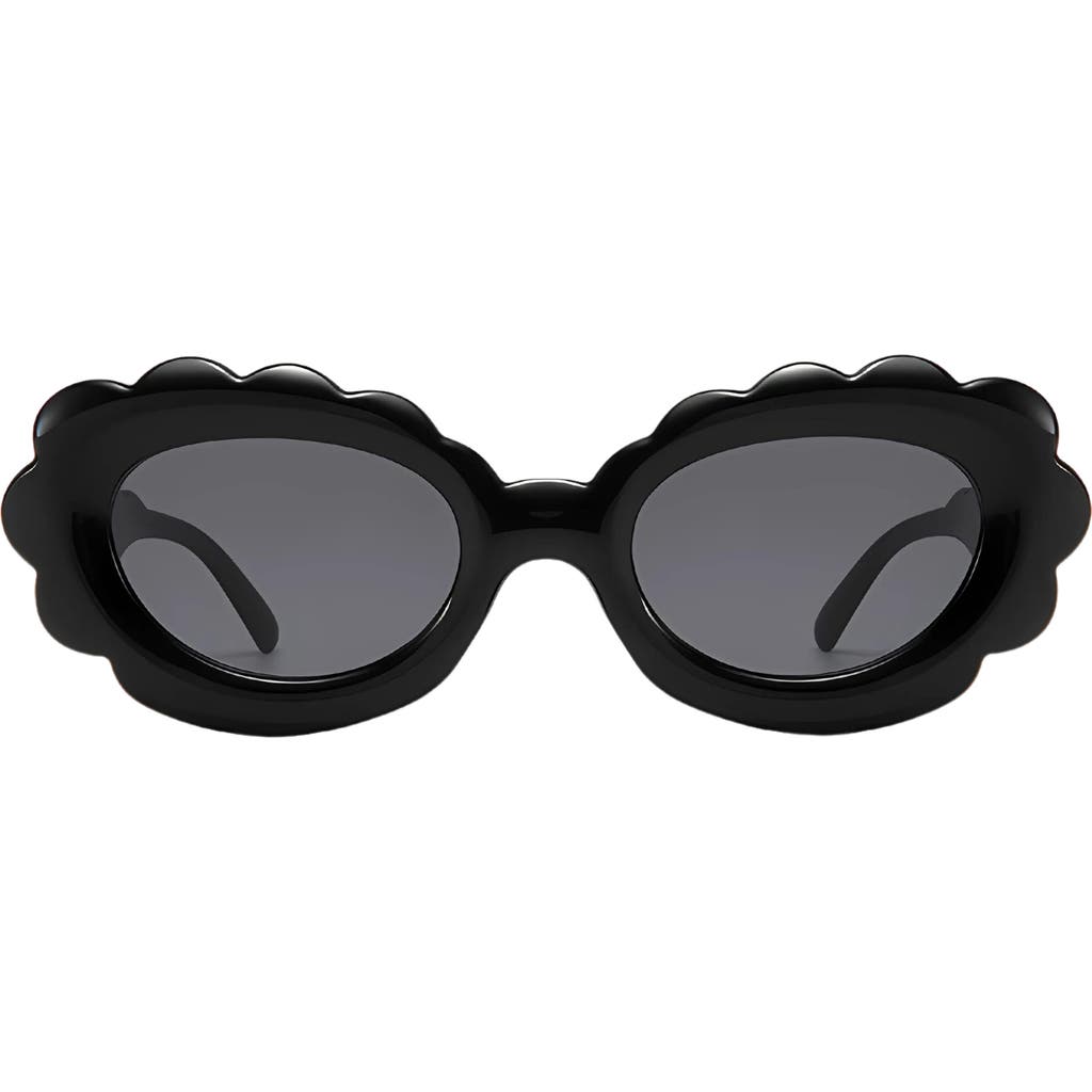Fifth & Ninth Lilah 74mm Polarized Oversize Oval Sunglasses In Black