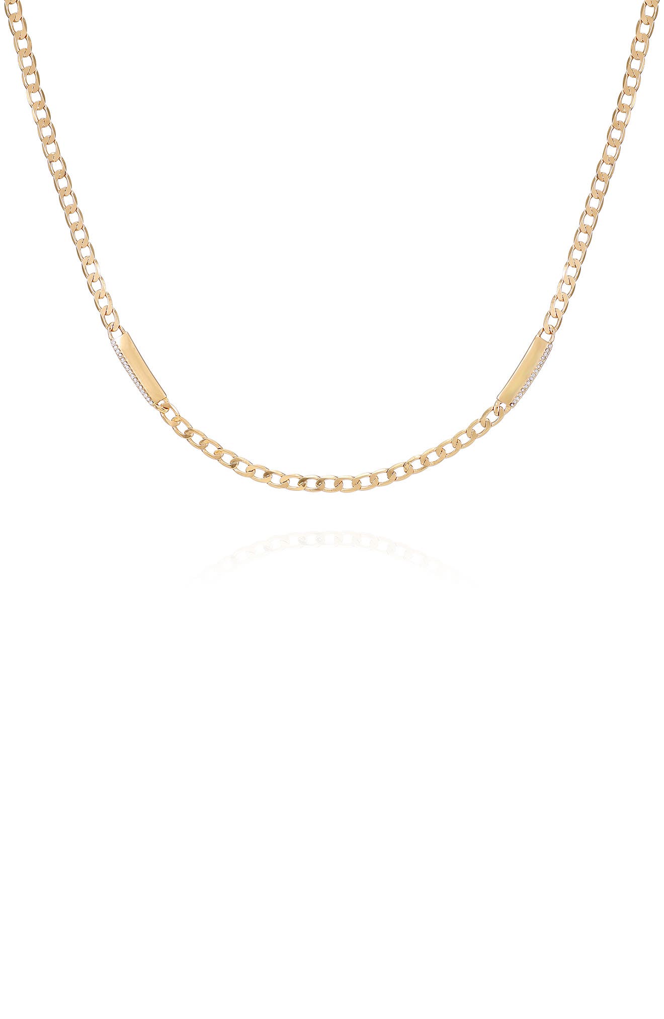 Vince Camuto Pavé Crystal Curb Chain Necklace