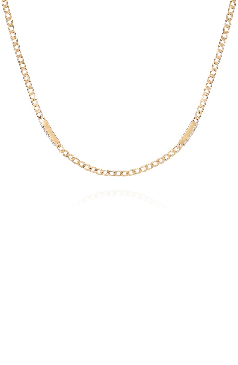Vince Camuto Pavé Crystal Curb Chain Necklace, Main, color, Gold Tone