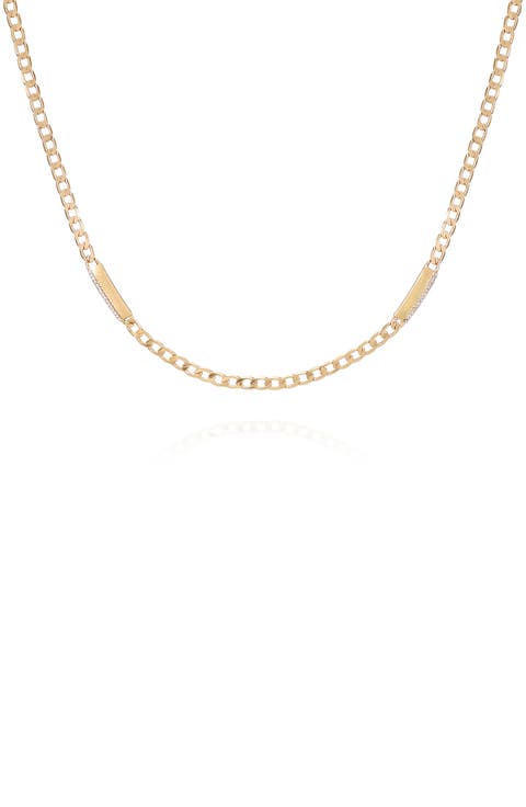 Pavé Crystal Curb Chain Necklace