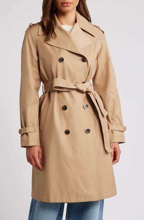 Via Spiga Womens Size XS Tan Colorblock Hem deals 2013 Trench Coat