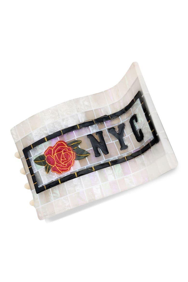 NYC Subway Claw Clip, Main, color, WHITE