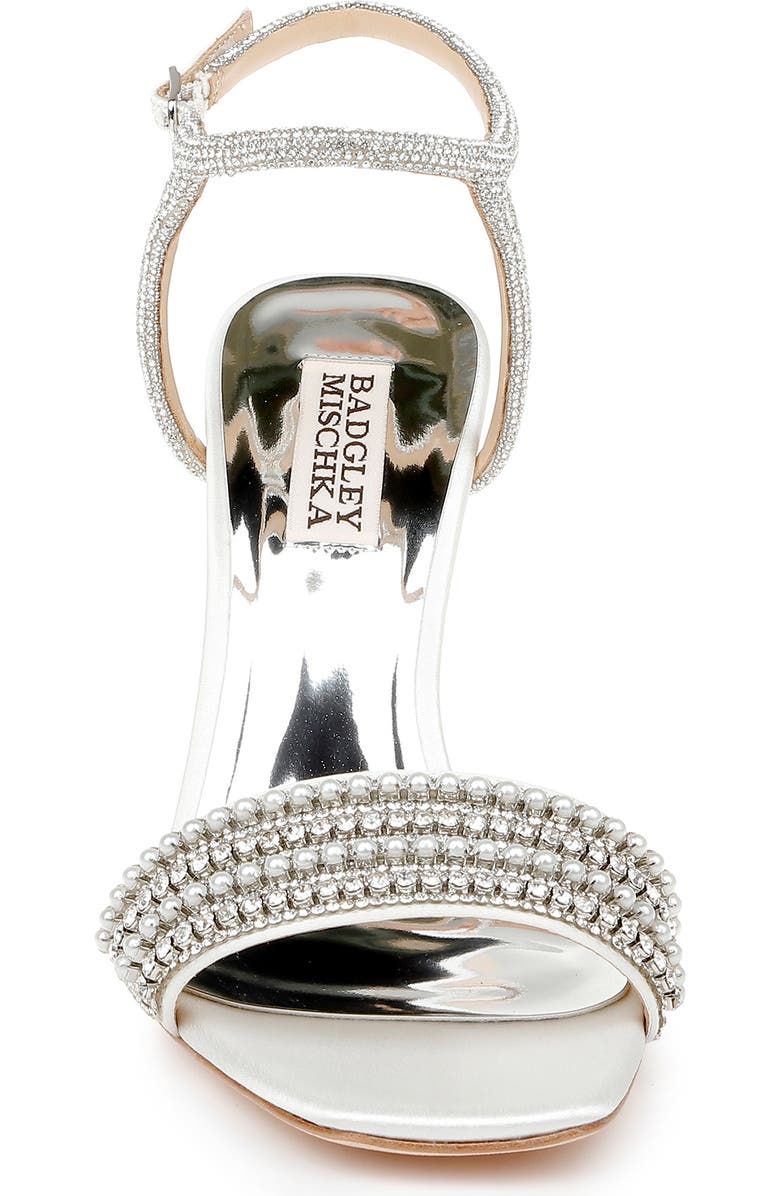 BADGLEY MISCHKA Collection Kari Ankle Strap Sandal, Alternate, color, Whitesatin