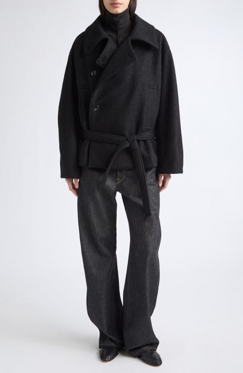 High Waist Curved Wide Leg Pants