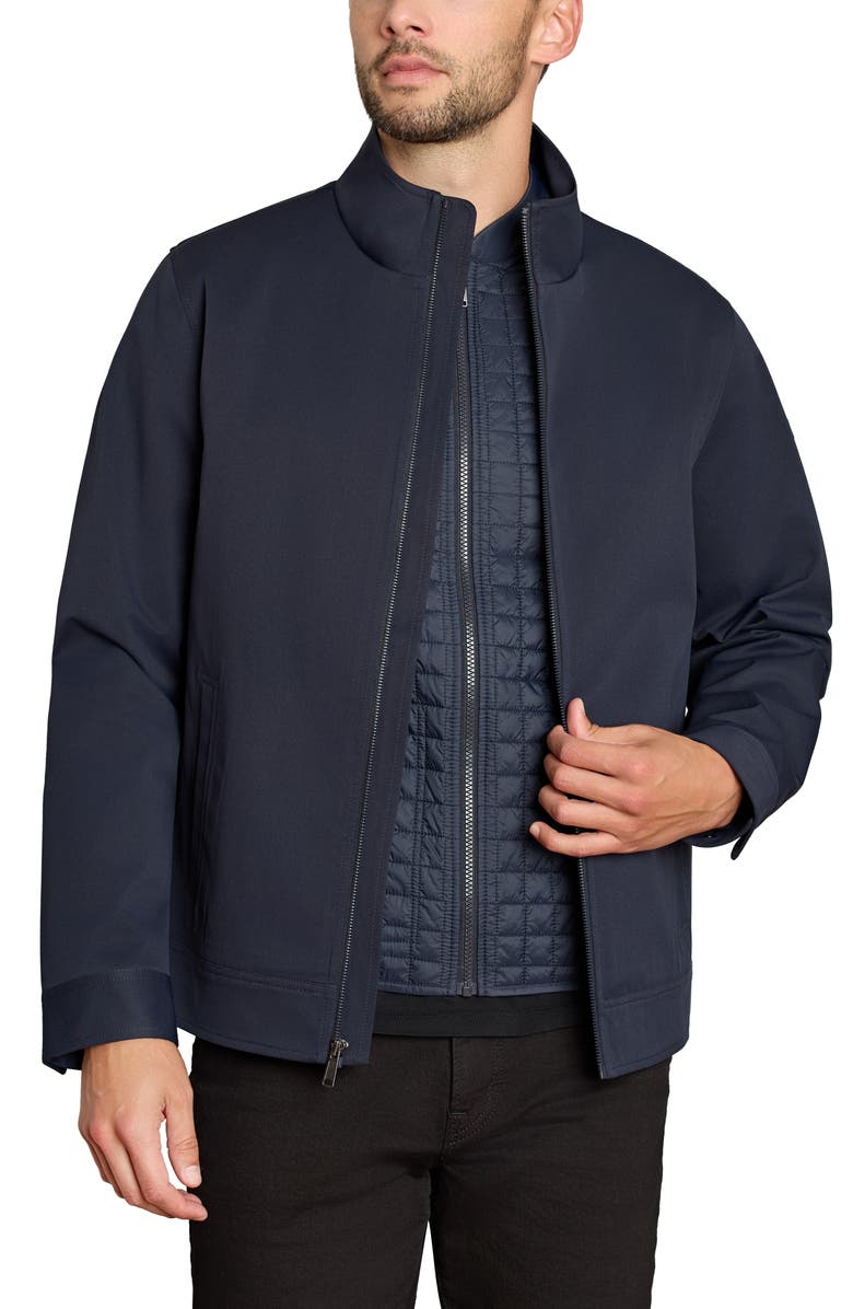 Sam Edelman 3-in-1 Systems Stand Collar Water Resistant Jacket with Quilted Bib, Alternate, color, Midnight Blue