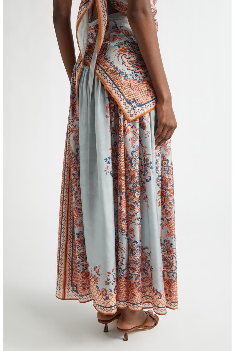 Aster Paisley Scarf Tie Silk Maxi Skirt (Women) | Nordstrom