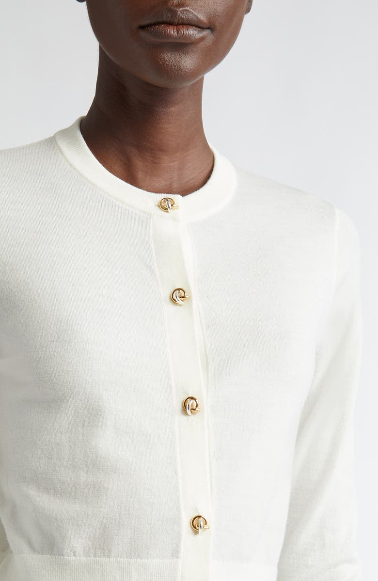 Altuzarra Arlette Merino Wool Blend Cardigan, Alternate, color, Ivory