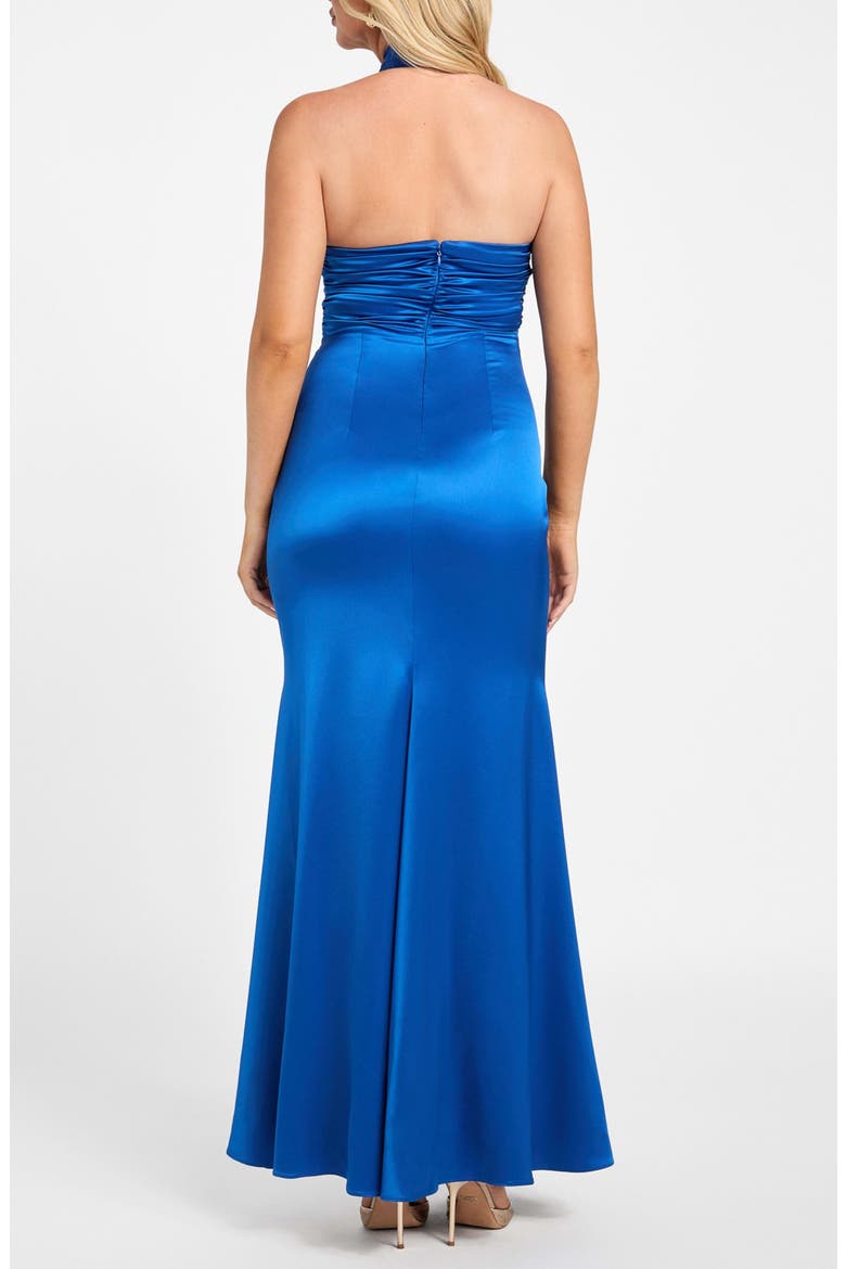 Aretha Halter Satin Gown, Alternate, color, INFINITY GALAXY