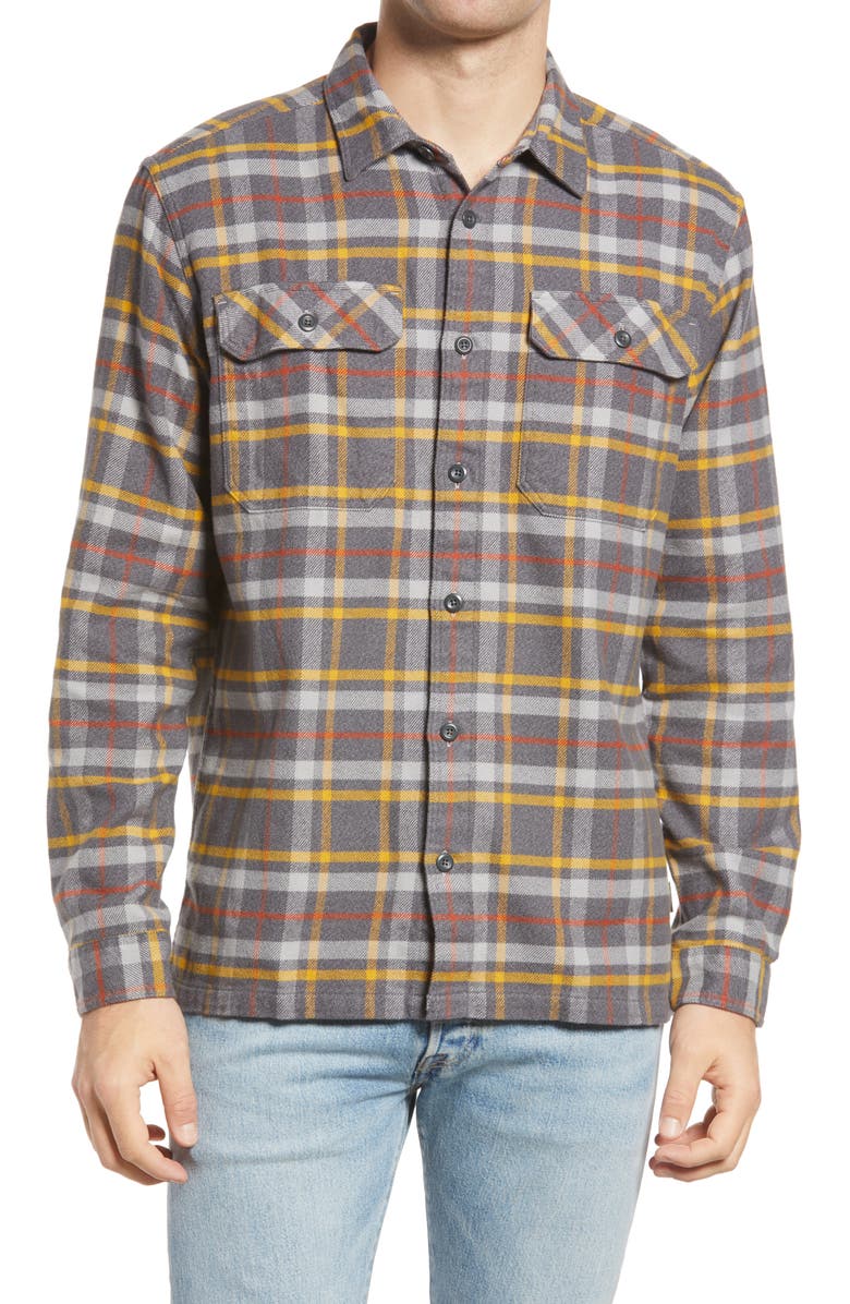 Patagonia Fjord Regular Fit Organic Cotton Flannel Shirt, Main, color, 