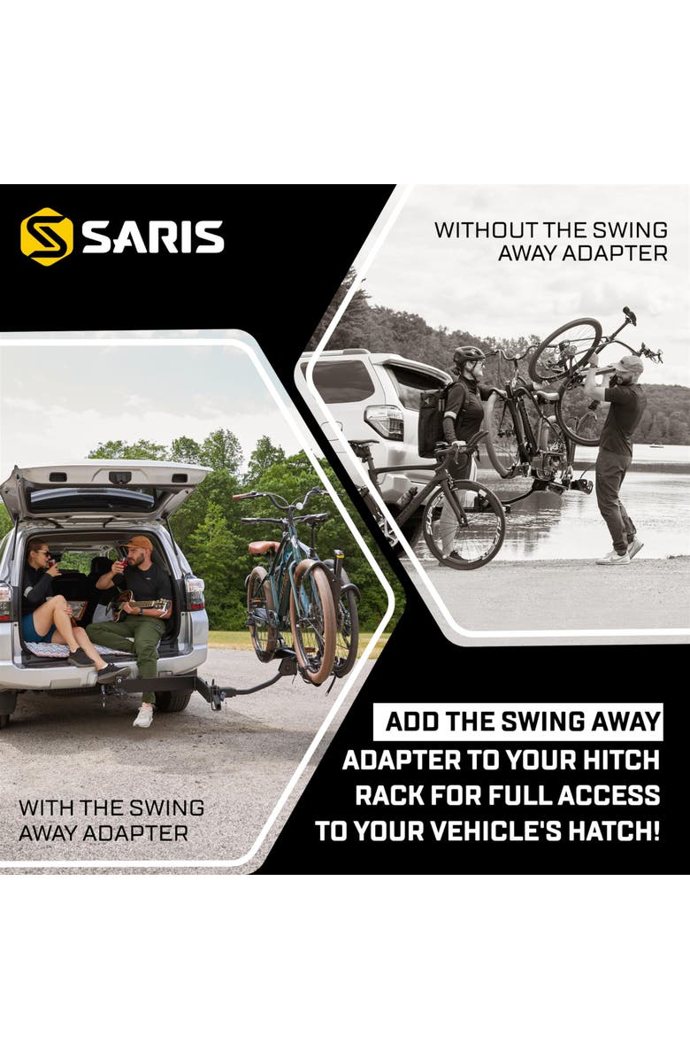Saris Swing Away Hitch Adapter with Foldable Design and Easy Trunk Access, Alternate, color, Black