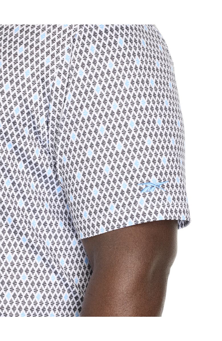 Reebok Big & Tall Contrast Diamond Print Polo Shirt, Alternate, color, Recovery Blue