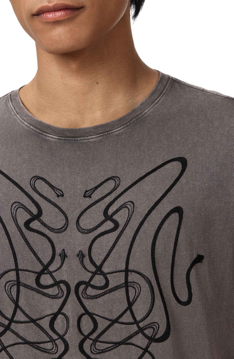 John Varvatos Onate Snake Organic Cotton Graphic T-Shirt, Alternate, color, Coal