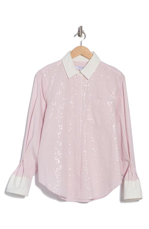 Derek Lam 10 Crosby Wesley Sequin Button-up Shirt In Primrose/oregano