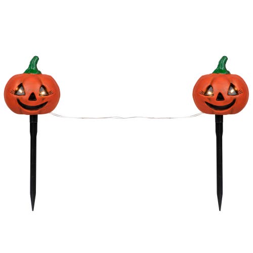 Northlight Lighted Jack-o-lantern 3 Piece Halloween Pathway Markers Set In Orange