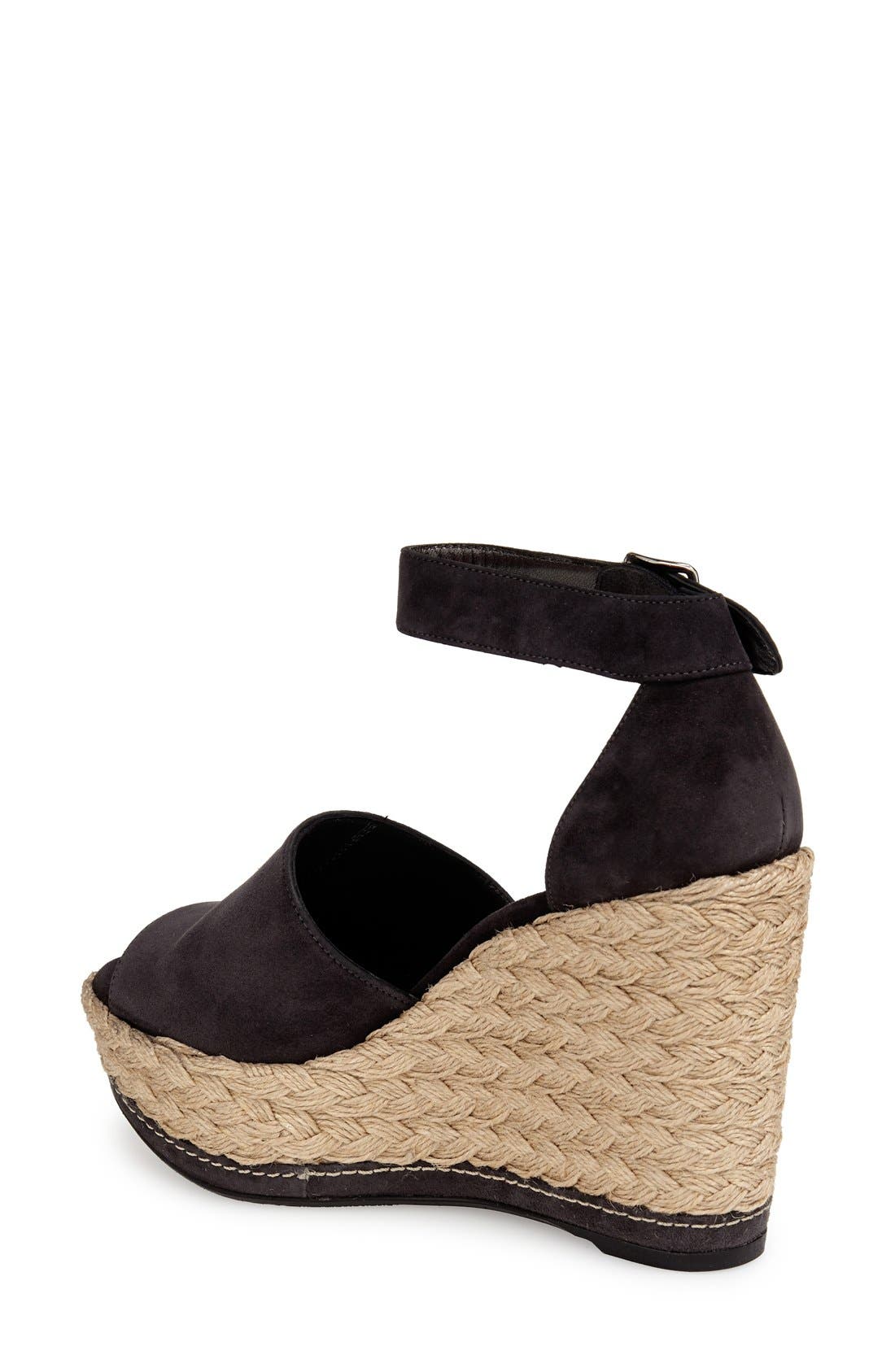 'Soho Gal' Espadrille Wedge Sandal, Alternate, color, BLACK SUEDE