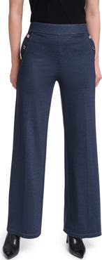 KARL LAGERFELD PARIS Pull On Sailor Wide Leg Pants