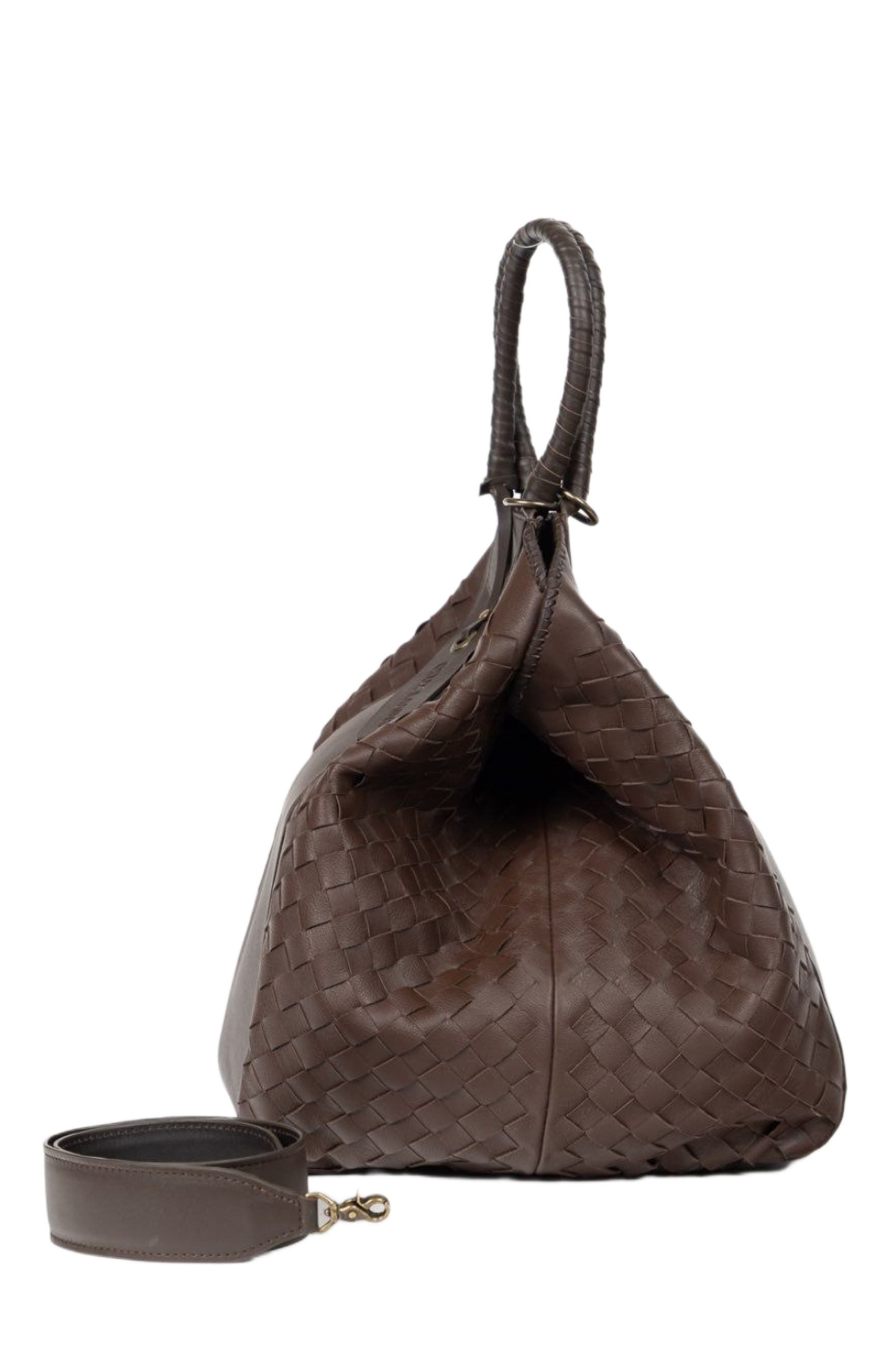 Deux Mains All Day Leather Tote, Alternate, color, Dark Brown