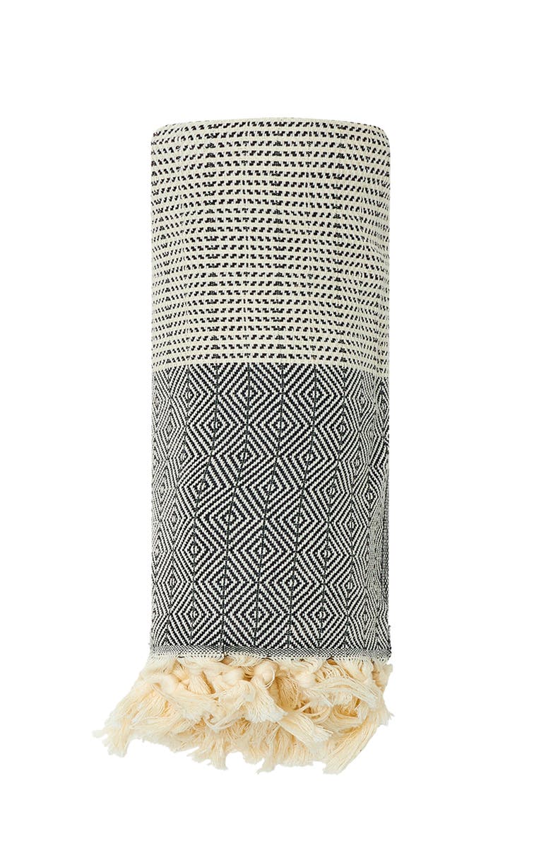 Sunkissed - Casa Blanket / Throw, Main, color, El Nido Black / Off White