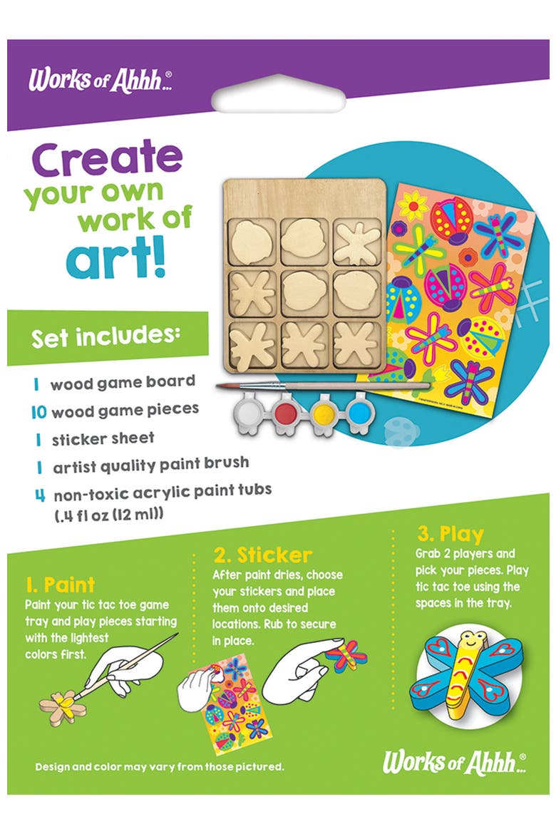 Tic Tac Toe - Wood Craft & Paint Kit, Alternate, color, Multicolor