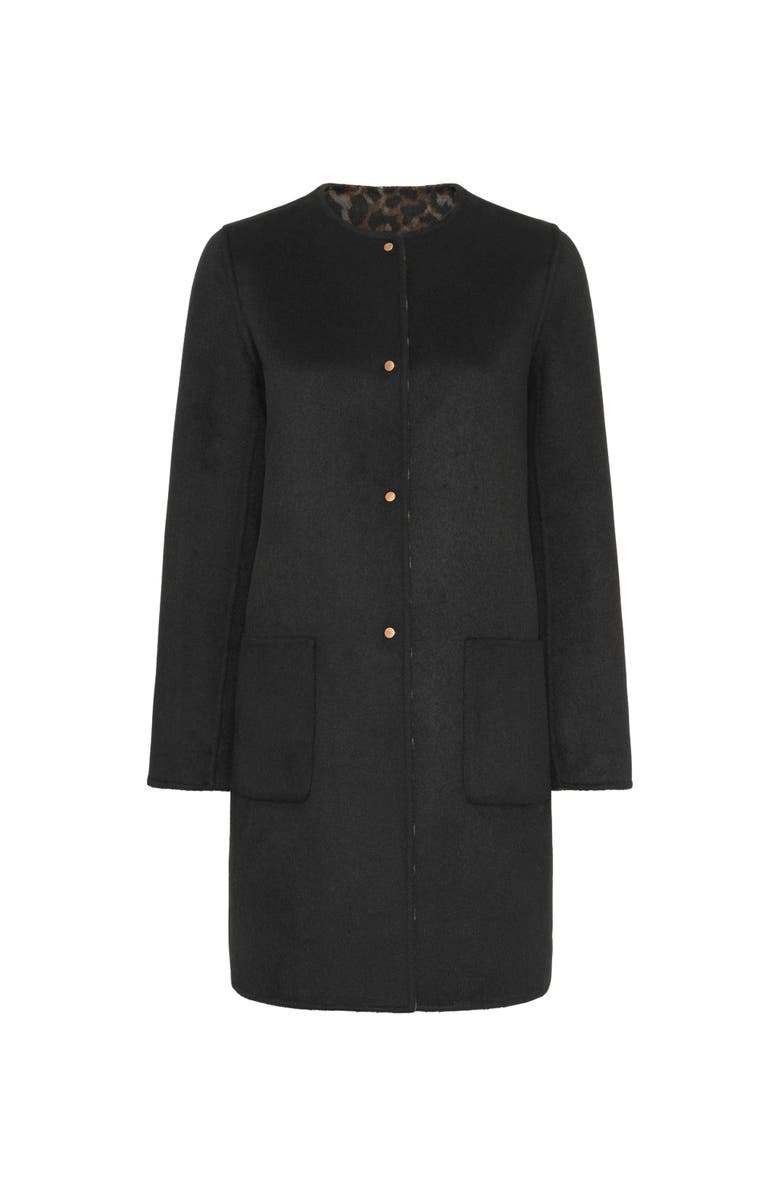 GERARD DAREL Matilda Collarless Reversible Coat, Alternate, color, Brown