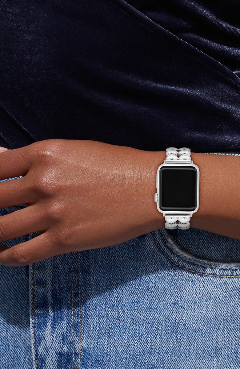 COACH Stainless Steel 20mm Apple Watch<sup>®</sup> Bracelet Watchband, Alternate, color, Silver