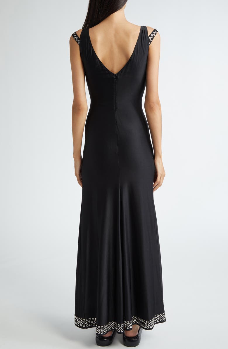 Rabanne Grommet Detail Asymmetric Hem Dress, Alternate, color,