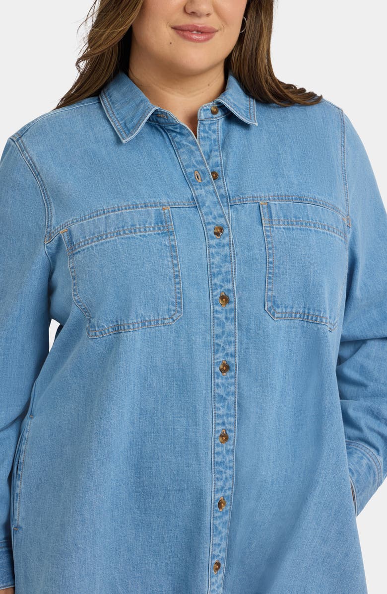 NYDJ Reese Long Sleeve Denim Shirtdress, Alternate, color, Light Indigo