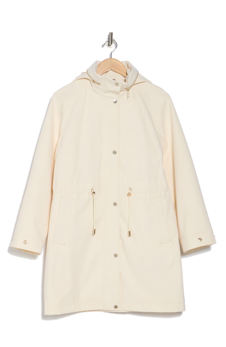 Water Resistant Hooded Drawstring Waist Jacket
