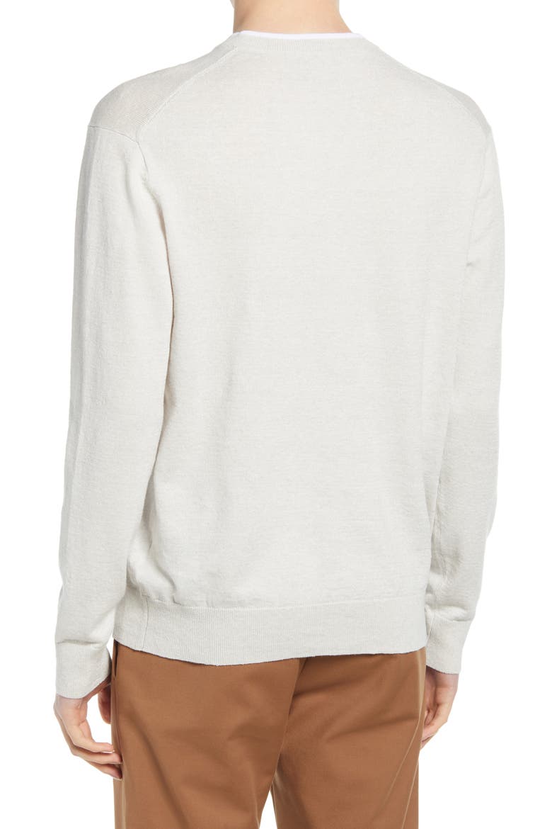 Linen Blend Crewneck Sweater, Alternate, color, LIGHT GREY