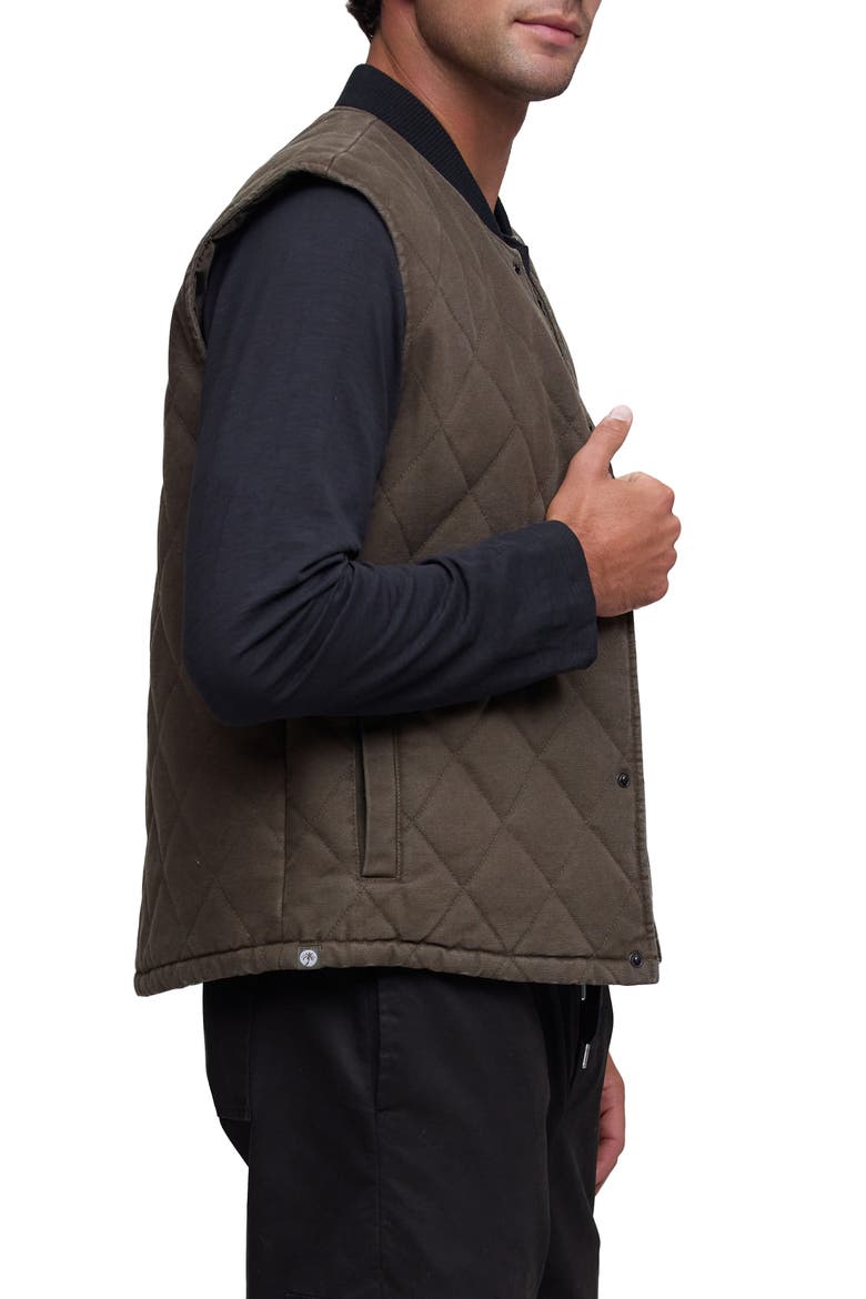 Quilted Canvas Twill Vest, Alternate, color, HAVANA