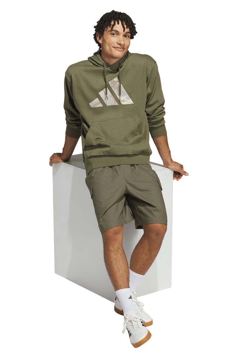 Logo Graphic Camo Hoodie, Alternate, color, OLIVE STRATA