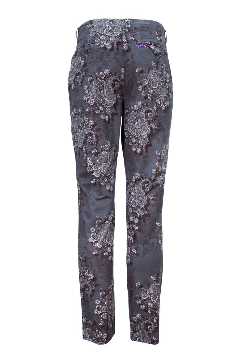 Charles Flat Front Chino Printed Pant, Alternate, color, Random Paisley Smoke