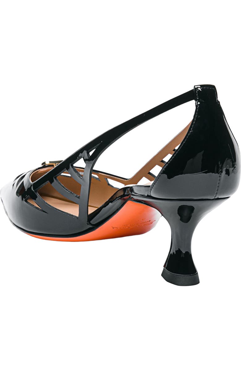 Santoni Women's patent leather mid-heel pump, Alternate, color, Black