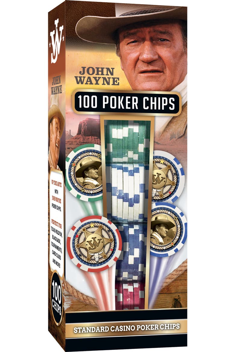 John Wayne 100 Piece Poker Chips, Main, color, Multicolor