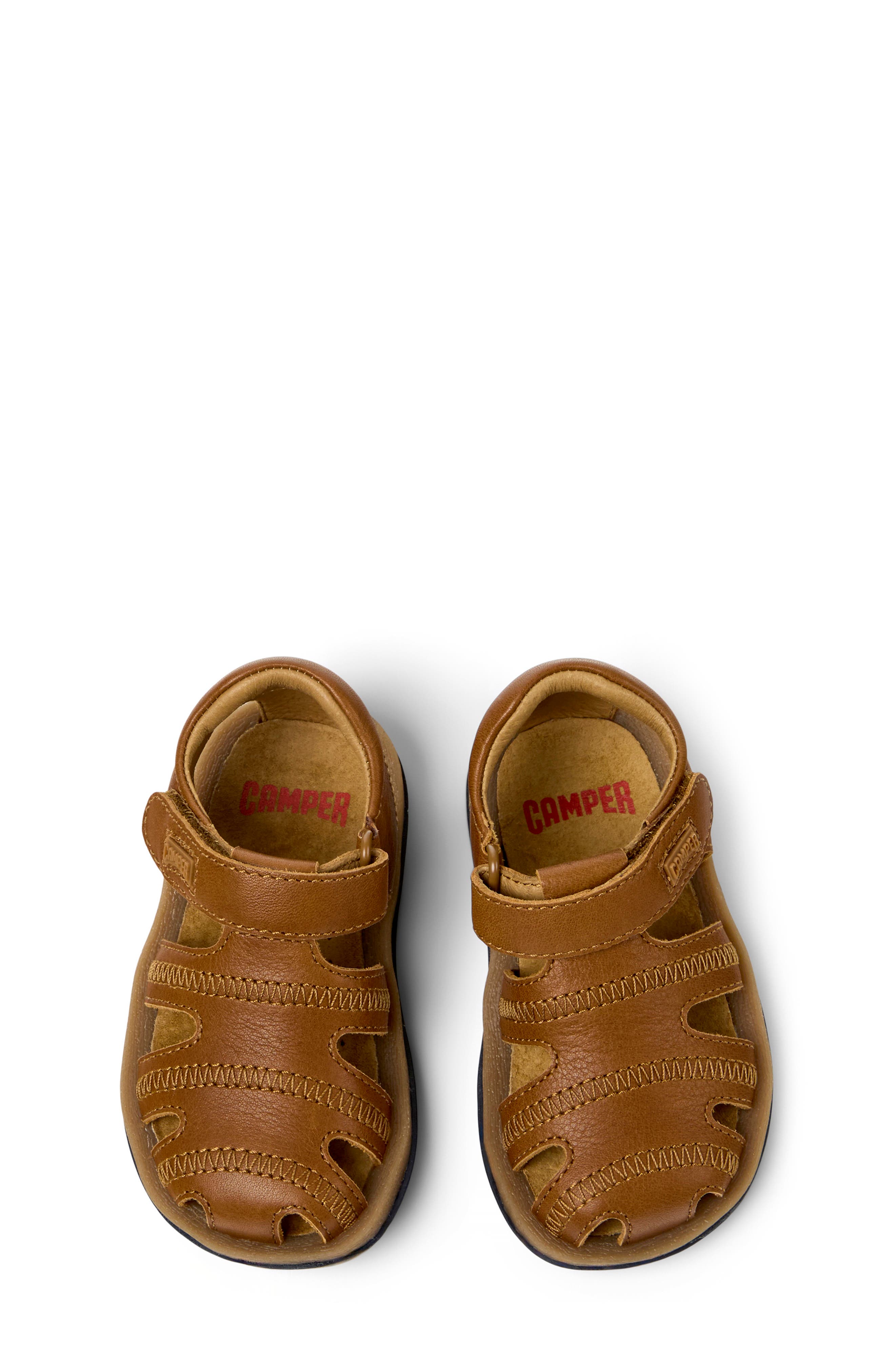 Camper Kids' Bicho Fisherman Sandal, Alternate, color, Medium Brown