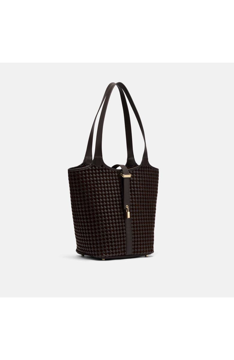 MARC NOLAN Mila Leather Tote Bag, Alternate, color, Brown Woven