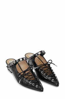 Ganni Eyelets Lace-Up Mule