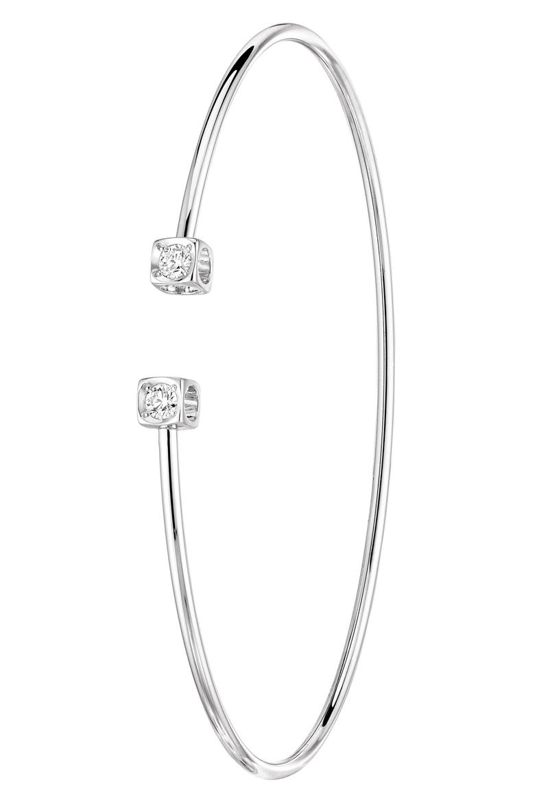 Le Cube Diamant Small 18K Gold Flex Bracelet, Main, color, WHITE GOLD