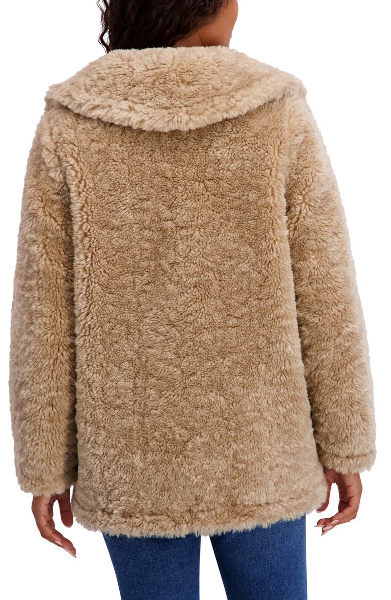 Kensie Faux Shearling Coat, Alternate, color, Ivory