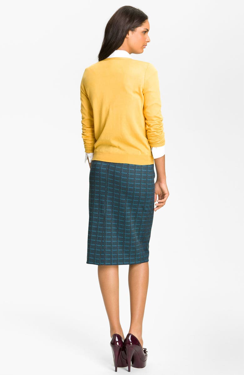 Halogen<sup>®</sup> Belted Ponte Skirt, Alternate, color, Blue Moroccan/ Black Combo