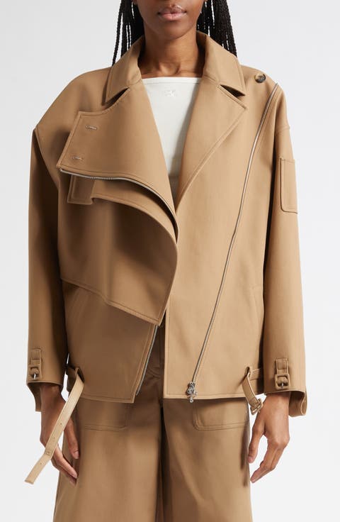 Oblique Short Cotton Trench Jacket