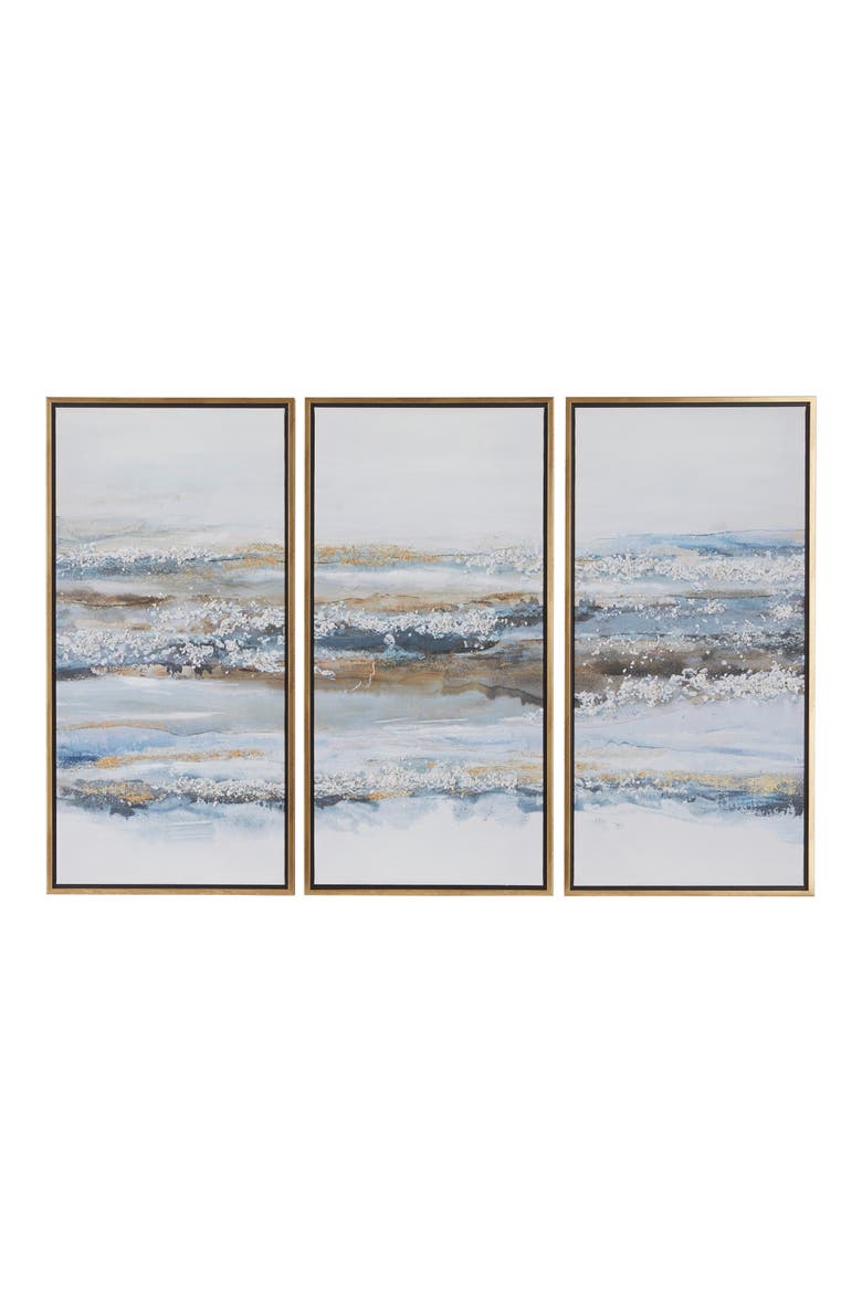 Set of 3 Canvas Framed Wall Art, Main, color, BLUE