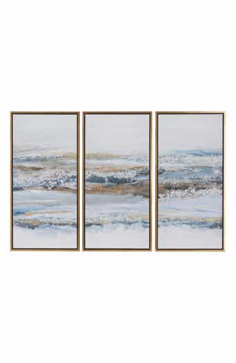 VIVIAN LUNE HOME Set of 3 Canvas Framed Wall Art