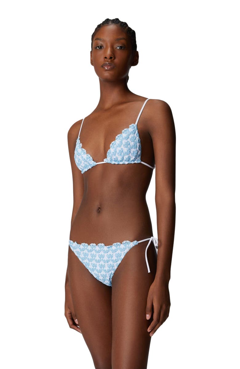 Missoni Lace Triangle Bikini With Lamé, Main, color, Light Blue